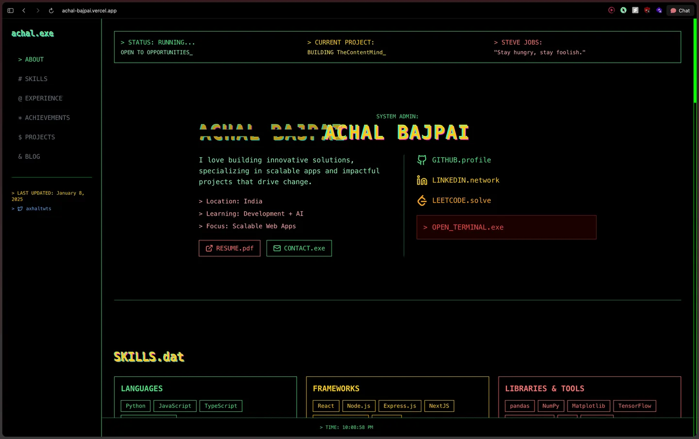 Terminal Portfolio